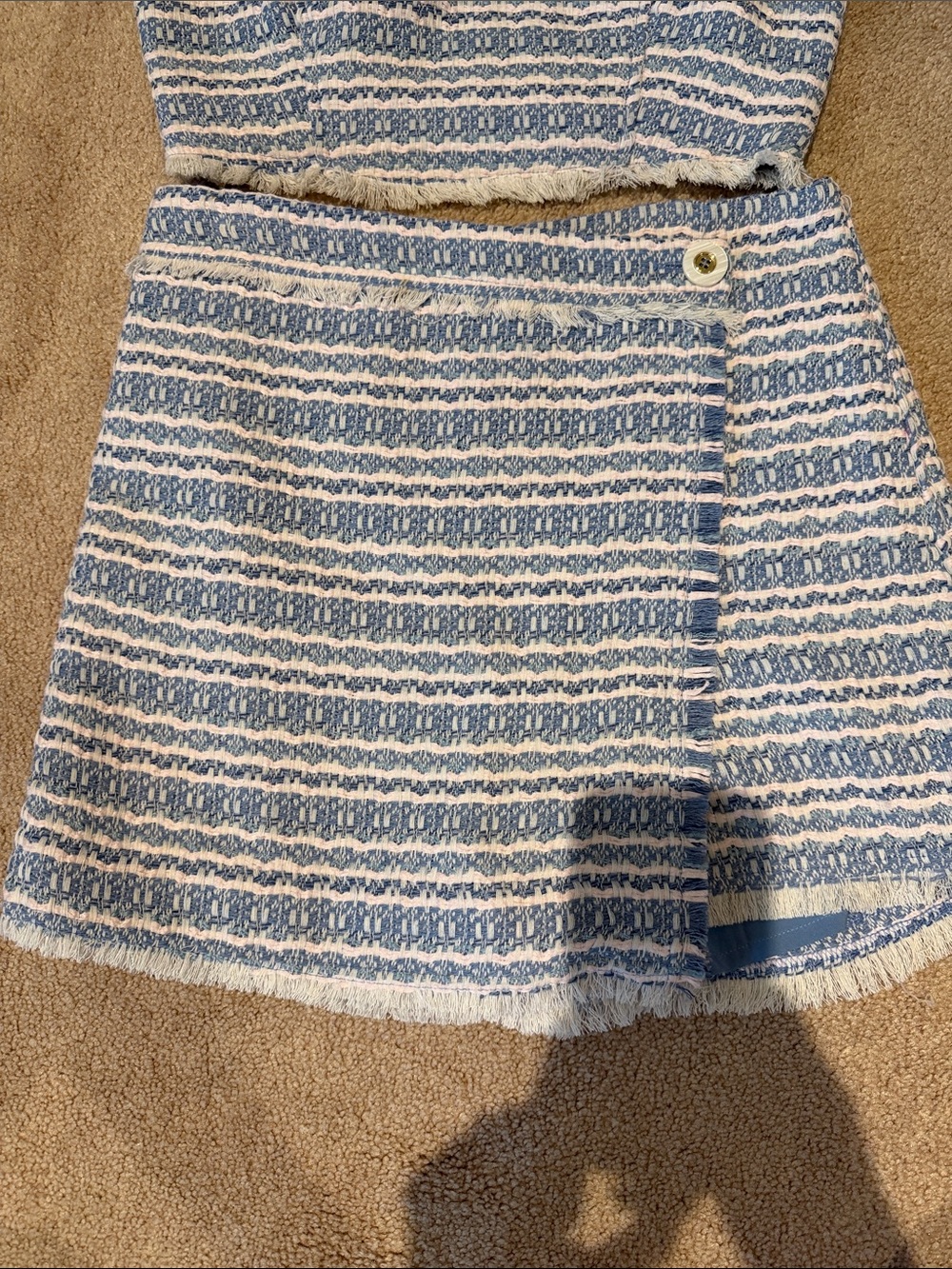 House of Harlow 1960 Blue and White Striped Two-Piece Skirt Set - Picture 3 of 10